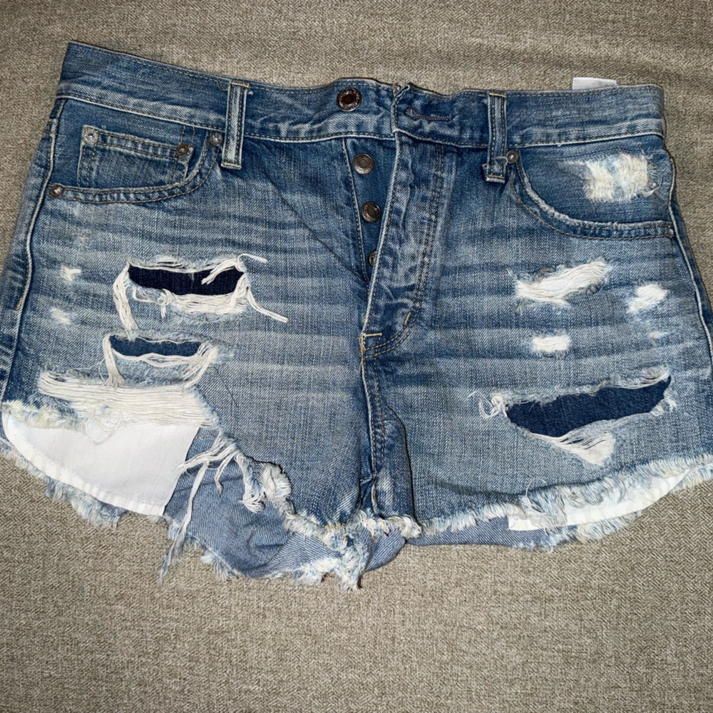 American Eagle Outfitters Ripped Blue Jean Shorts